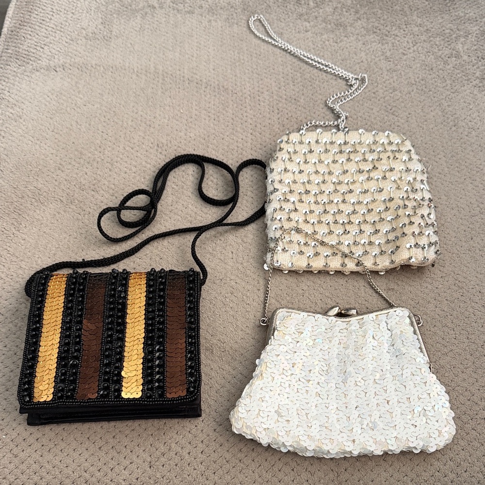 Chic Sequin Clutch and Wristlet Set of 3